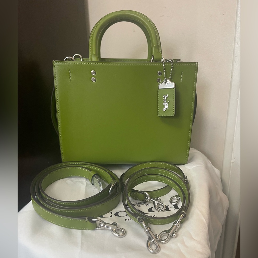 Coach Rogue 25 Green Leather Bag
